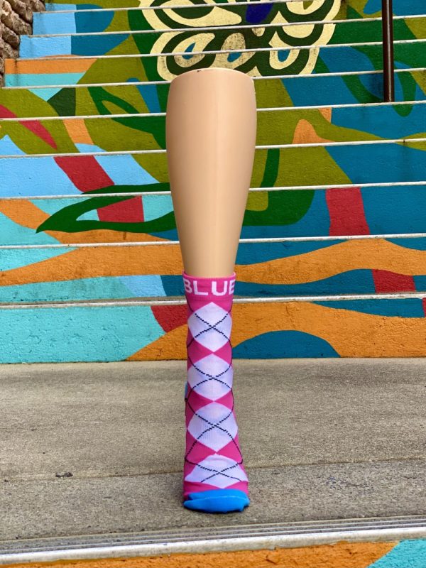 Blue Heel Brand Mini Crew Argyle: Bubby's Pink